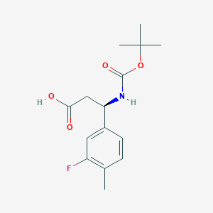 molecular formula C15H20FNO4 B13484345 (R)-3-((tert-Butoxycarbonyl)amino)-3-(3-fluoro-4-methylphenyl)propanoic acid 