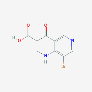 molecular formula C9H5BrN2O3 B13484404 8-Bromo-4-hydroxy-1,6-naphthyridine-3-carboxylic acid 