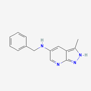 molecular formula C14H14N4 B13484450 N-benzyl-3-methyl-1H-pyrazolo[3,4-b]pyridin-5-amine 