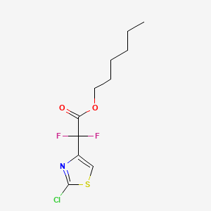 molecular formula C11H14ClF2NO2S B13484474 Hexyl 2-(2-chloro-1,3-thiazol-4-yl)-2,2-difluoroacetate 