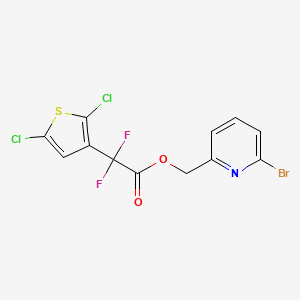 molecular formula C12H6BrCl2F2NO2S B13484543 (6-Bromopyridin-2-yl)methyl 2-(2,5-dichlorothiophen-3-yl)-2,2-difluoroacetate 