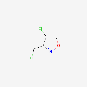 molecular formula C4H3Cl2NO B13484552 4-Chloro-3-(chloromethyl)-1,2-oxazole 