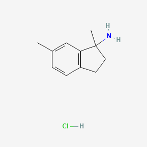 molecular formula C11H16ClN B13484592 1,6-dimethyl-2,3-dihydro-1H-inden-1-amine hydrochloride 