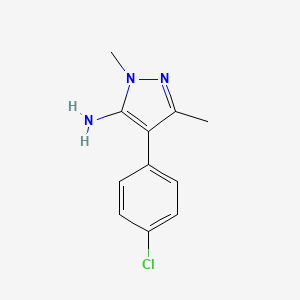 molecular formula C11H12ClN3 B13484614 4-(4-Chlorophenyl)-1,3-dimethyl-1h-pyrazol-5-amine 