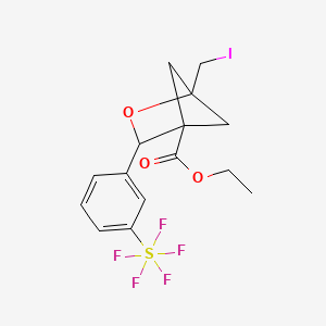 molecular formula C15H16F5IO3S B13484620 Ethyl 1-(iodomethyl)-3-[3-(pentafluoro-lambda6-sulfanyl)phenyl]-2-oxabicyclo[2.1.1]hexane-4-carboxylate 