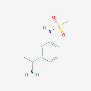 molecular formula C9H14N2O2S B13484682 N-[3-(1-Aminoethyl)phenyl]methanesulfonamide 