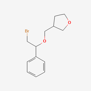 molecular formula C13H17BrO2 B13484712 3-((2-Bromo-1-phenylethoxy)methyl)tetrahydrofuran CAS No. 1249312-22-8