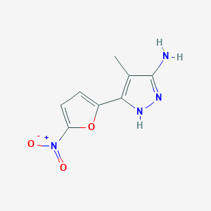 molecular formula C8H8N4O3 B13484715 4-Methyl-3-(5-nitrofuran-2-yl)-1h-pyrazol-5-amine 
