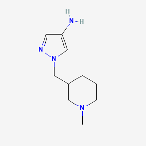 molecular formula C10H18N4 B13484725 1-((1-Methylpiperidin-3-yl)methyl)-1h-pyrazol-4-amine 