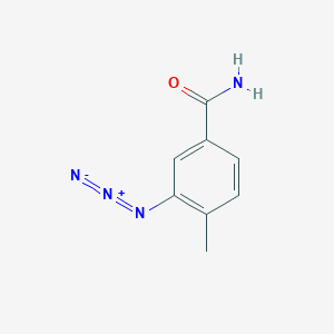 molecular formula C8H8N4O B13484749 3-Azido-4-methylbenzamide 