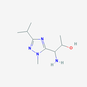 molecular formula C9H18N4O B13484751 1-Amino-1-(3-isopropyl-1-methyl-1h-1,2,4-triazol-5-yl)propan-2-ol 