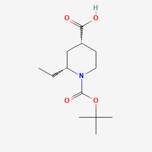 molecular formula C13H23NO4 B13484765 rac-(2R,4R)-1-[(tert-butoxy)carbonyl]-2-ethylpiperidine-4-carboxylic acid 