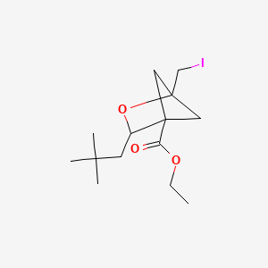 molecular formula C14H23IO3 B13484780 Ethyl 3-(2,2-dimethylpropyl)-1-(iodomethyl)-2-oxabicyclo[2.1.1]hexane-4-carboxylate 