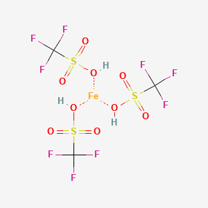 molecular formula C3H3F9FeO9S3 B13484819 Bis(trifluoromethanesulfonyloxy)ferrio trifluoromethanesulfonate 
