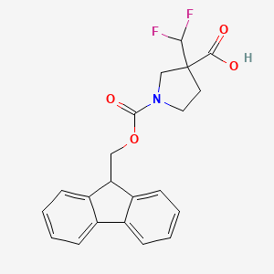 molecular formula C21H19F2NO4 B13484833 3-(difluoromethyl)-1-{[(9H-fluoren-9-yl)methoxy]carbonyl}pyrrolidine-3-carboxylic acid 