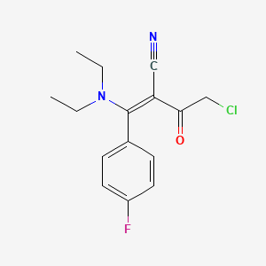 (2E)-4-chloro-2-[diethylamino-(4-fluorophenyl)methylidene]-3-oxobutanenitrile