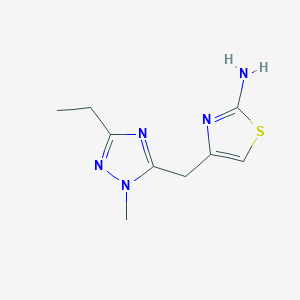 molecular formula C9H13N5S B13484876 4-((3-Ethyl-1-methyl-1h-1,2,4-triazol-5-yl)methyl)thiazol-2-amine 