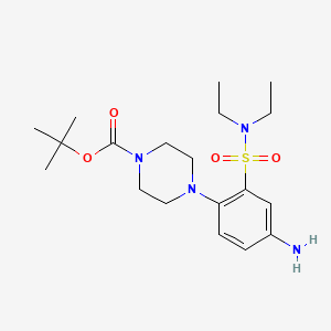 molecular formula C19H32N4O4S B13484888 Tert-butyl 4-[4-amino-2-(diethylsulfamoyl)phenyl]piperazine-1-carboxylate 