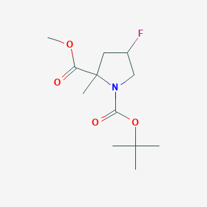 molecular formula C12H20FNO4 B13484957 1-Tert-butyl 2-methyl 4-fluoro-2-methylpyrrolidine-1,2-dicarboxylate 