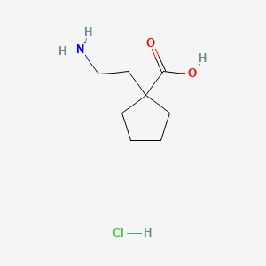 molecular formula C8H16ClNO2 B13485135 1-(2-Aminoethyl)cyclopentane-1-carboxylic acid hydrochloride 