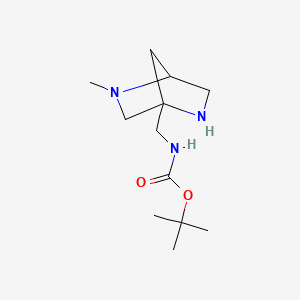 molecular formula C12H23N3O2 B13485219 tert-butyl N-({5-methyl-2,5-diazabicyclo[2.2.1]heptan-1-yl}methyl)carbamate 