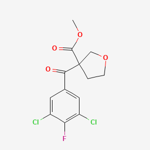 molecular formula C13H11Cl2FO4 B13485249 Methyl 3-(3,5-dichloro-4-fluorobenzoyl)oxolane-3-carboxylate 