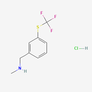 molecular formula C9H11ClF3NS B13485261 Methyl({3-[(trifluoromethyl)sulfanyl]phenyl}methyl)amine hydrochloride 