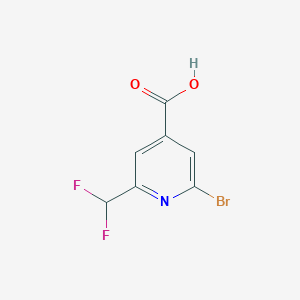 molecular formula C7H4BrF2NO2 B13485280 2-Bromo-6-(difluoromethyl)isonicotinic acid 