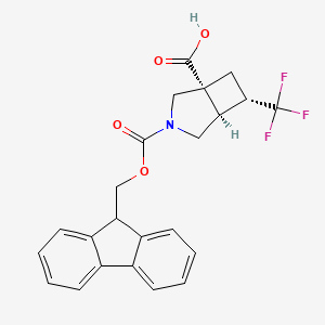 molecular formula C23H20F3NO4 B13485313 rac-(1R,5R,6S)-3-{[(9H-fluoren-9-yl)methoxy]carbonyl}-6-(trifluoromethyl)-3-azabicyclo[3.2.0]heptane-1-carboxylic acid 