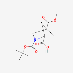 molecular formula C13H19NO6 B13485327 2-[(Tert-butoxy)carbonyl]-4-(methoxycarbonyl)-2-azabicyclo[2.1.1]hexane-1-carboxylic acid 
