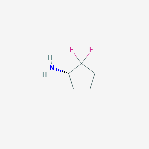 molecular formula C5H9F2N B13485346 (1S)-2,2-Difluorocyclopentan-1-amine 