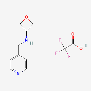 molecular formula C11H13F3N2O3 B13485357 N-[(pyridin-4-yl)methyl]oxetan-3-amine, trifluoroacetic acid 