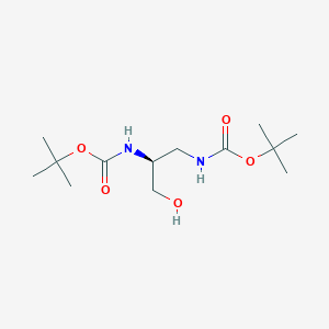 molecular formula C13H26N2O5 B13485386 tert-butylN-[(2S)-1-{[(tert-butoxy)carbonyl]amino}-3-hydroxypropan-2-yl]carbamate CAS No. 471296-73-8