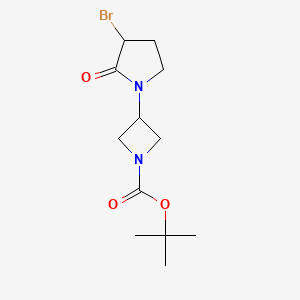molecular formula C12H19BrN2O3 B13485410 Tert-butyl 3-(3-bromo-2-oxopyrrolidin-1-yl)azetidine-1-carboxylate 