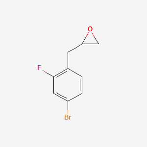 molecular formula C9H8BrFO B13485412 2-[(4-Bromo-2-fluorophenyl)methyl]oxirane 