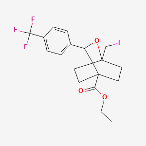 molecular formula C18H20F3IO3 B13485467 Ethyl 1-(iodomethyl)-3-[4-(trifluoromethyl)phenyl]-2-oxabicyclo[2.2.2]octane-4-carboxylate 