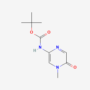 molecular formula C10H15N3O3 B13485472 tert-butyl N-(4-methyl-5-oxo-4,5-dihydropyrazin-2-yl)carbamate 