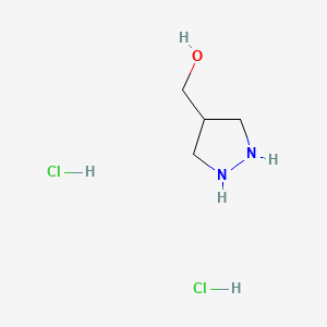 molecular formula C4H12Cl2N2O B13485480 (Pyrazolidin-4-yl)methanol dihydrochloride 