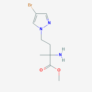 molecular formula C9H14BrN3O2 B13485486 Methyl 2-amino-4-(4-bromo-1h-pyrazol-1-yl)-2-methylbutanoate 