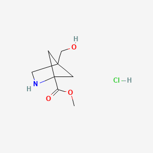 molecular formula C8H14ClNO3 B13485522 Methyl 4-(hydroxymethyl)-2-azabicyclo[2.1.1]hexane-1-carboxylate hydrochloride 