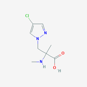 molecular formula C8H12ClN3O2 B13485536 3-(4-Chloro-1h-pyrazol-1-yl)-2-methyl-2-(methylamino)propanoic acid 