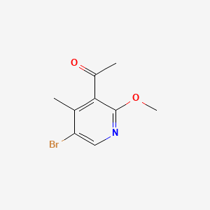 molecular formula C9H10BrNO2 B13485546 1-(5-Bromo-2-methoxy-4-methylpyridin-3-yl)ethan-1-one 