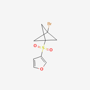 molecular formula C9H9BrO3S B13485559 3-({3-Bromobicyclo[1.1.1]pentan-1-yl}sulfonyl)furan 