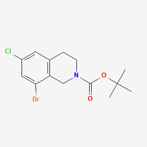 molecular formula C14H17BrClNO2 B13485564 Tert-butyl 8-bromo-6-chloro-1,2,3,4-tetrahydroisoquinoline-2-carboxylate 