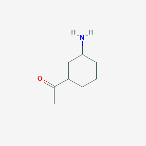 molecular formula C8H15NO B13485572 1-(3-Aminocyclohexyl)ethanone 