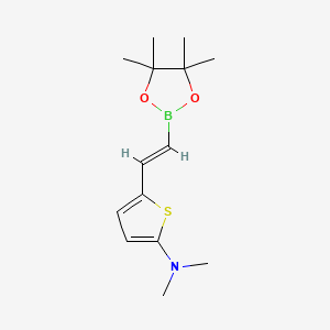 molecular formula C14H22BNO2S B13485588 N,N-dimethyl-5-[2-(tetramethyl-1,3,2-dioxaborolan-2-yl)ethenyl]thiophen-2-amine 
