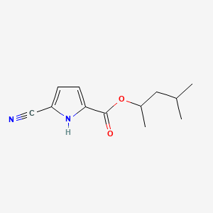 molecular formula C12H16N2O2 B13485593 4-methylpentan-2-yl 5-cyano-1H-pyrrole-2-carboxylate 