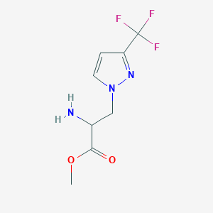 molecular formula C8H10F3N3O2 B13485604 Methyl 2-amino-3-(3-(trifluoromethyl)-1h-pyrazol-1-yl)propanoate 