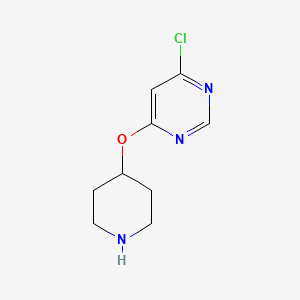 molecular formula C9H12ClN3O B13485659 4-Chloro-6-(piperidin-4-yloxy)pyrimidine 