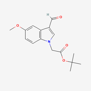 molecular formula C16H19NO4 B13485679 tert-butyl 2-(3-formyl-5-methoxy-1H-indol-1-yl)acetate 